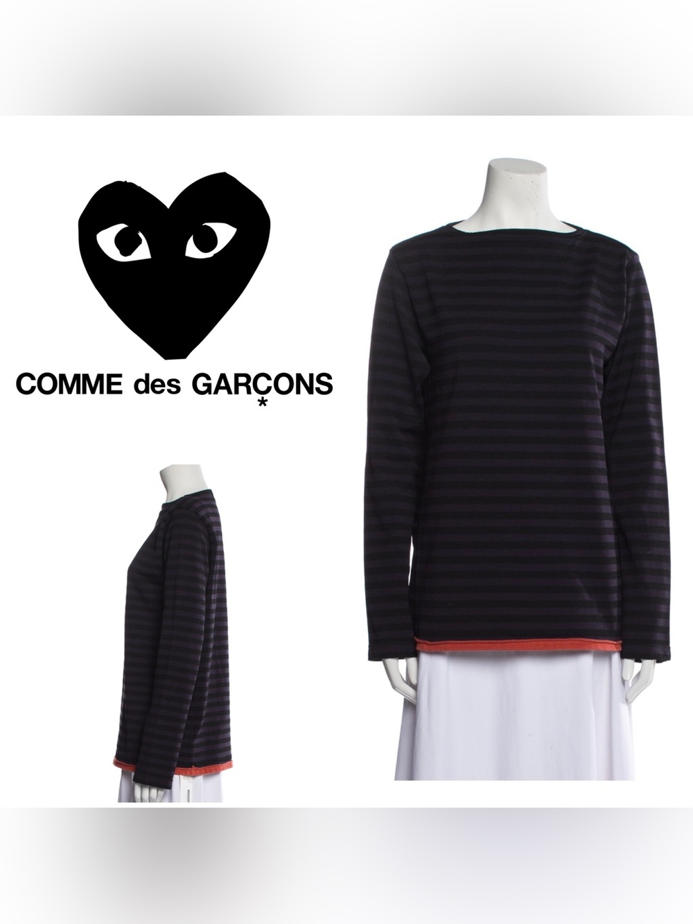 Comme des Garçons Dyed Stripe Hem Switching T-Shirt